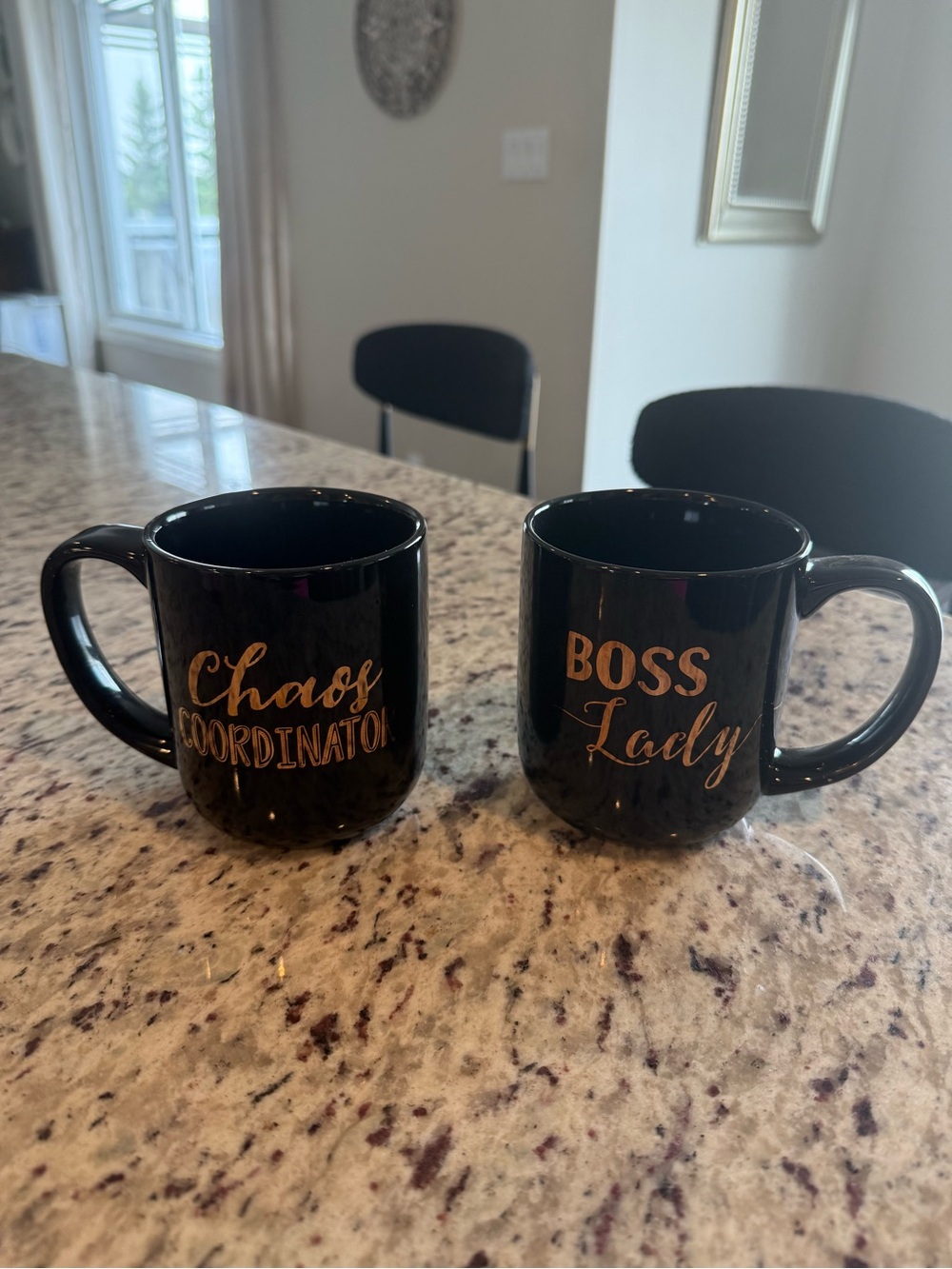 Black 'Chaos Coordinator' & 'Boss Lady' Ceramic Mug Set